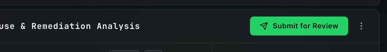 The Submit for Review button at the right end of the artifact header bar